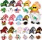 31-Pc Interchangeable Wooden Gnome Decor – DIY Holiday Tiered Tray Decoration with Magnets, Christmas, Fall, Halloween, Thanksgiving, Easter Seasonal Gnome Welcome Sign (Black and White)